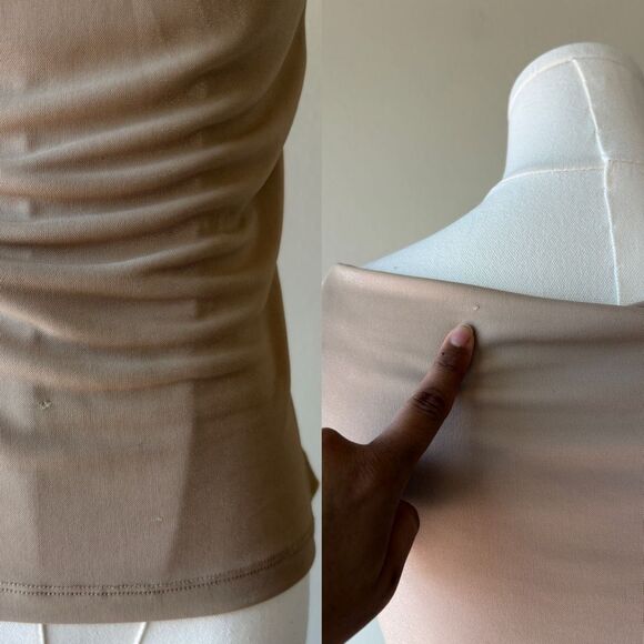 vintage 90s y2k cowl neckline beige top - Picture 7 of 7